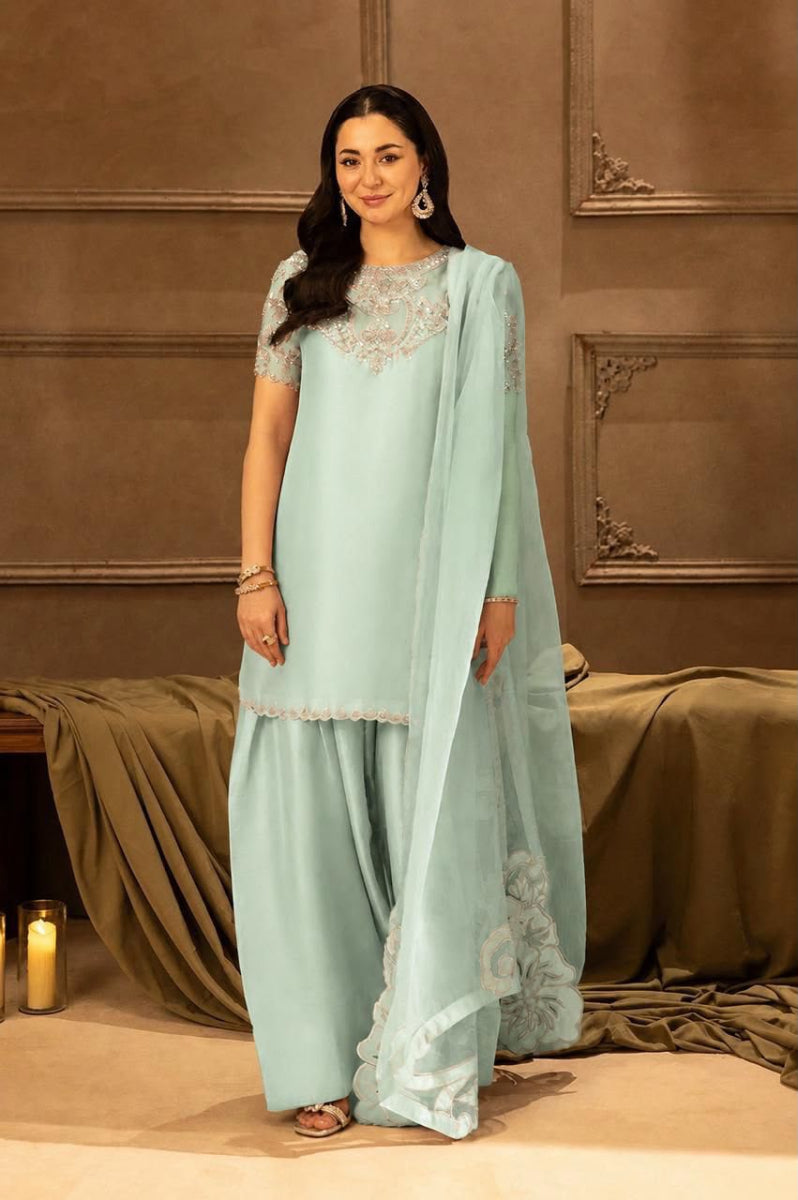 03-piece Shamoz Silk Suit With Organza Dupatta | Ready to wear