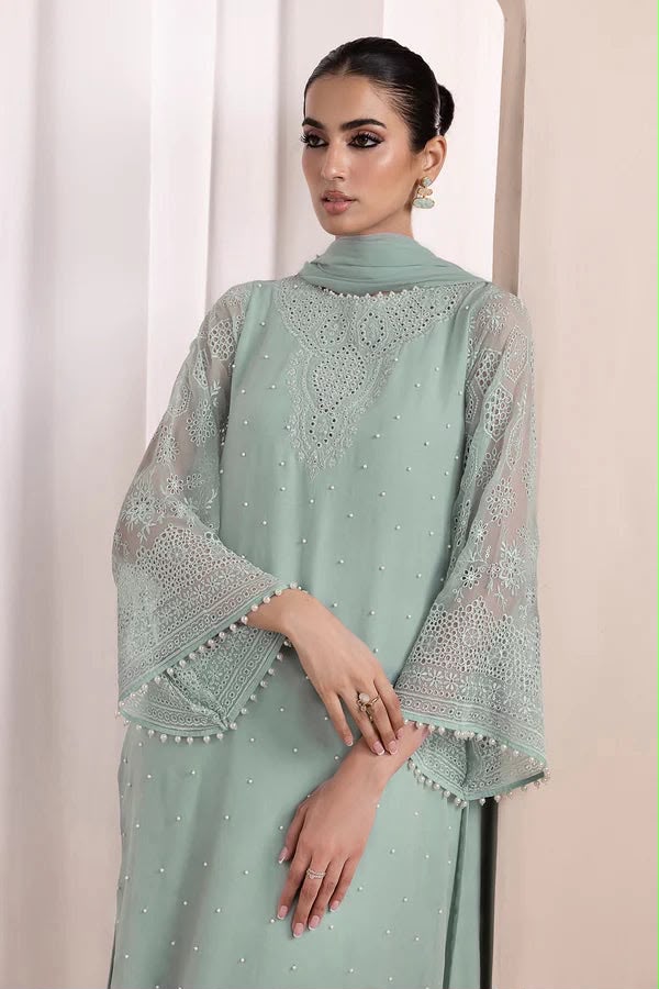 03-Piece Embroidered Chiffon Suit - Ready To Wear