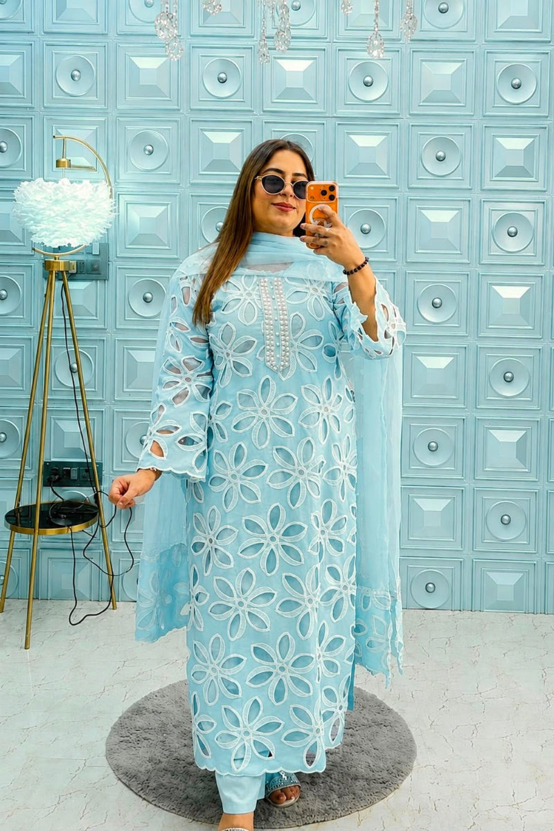 03-Piece Luxury Embroidered Lawn Suit - Ready To Wear