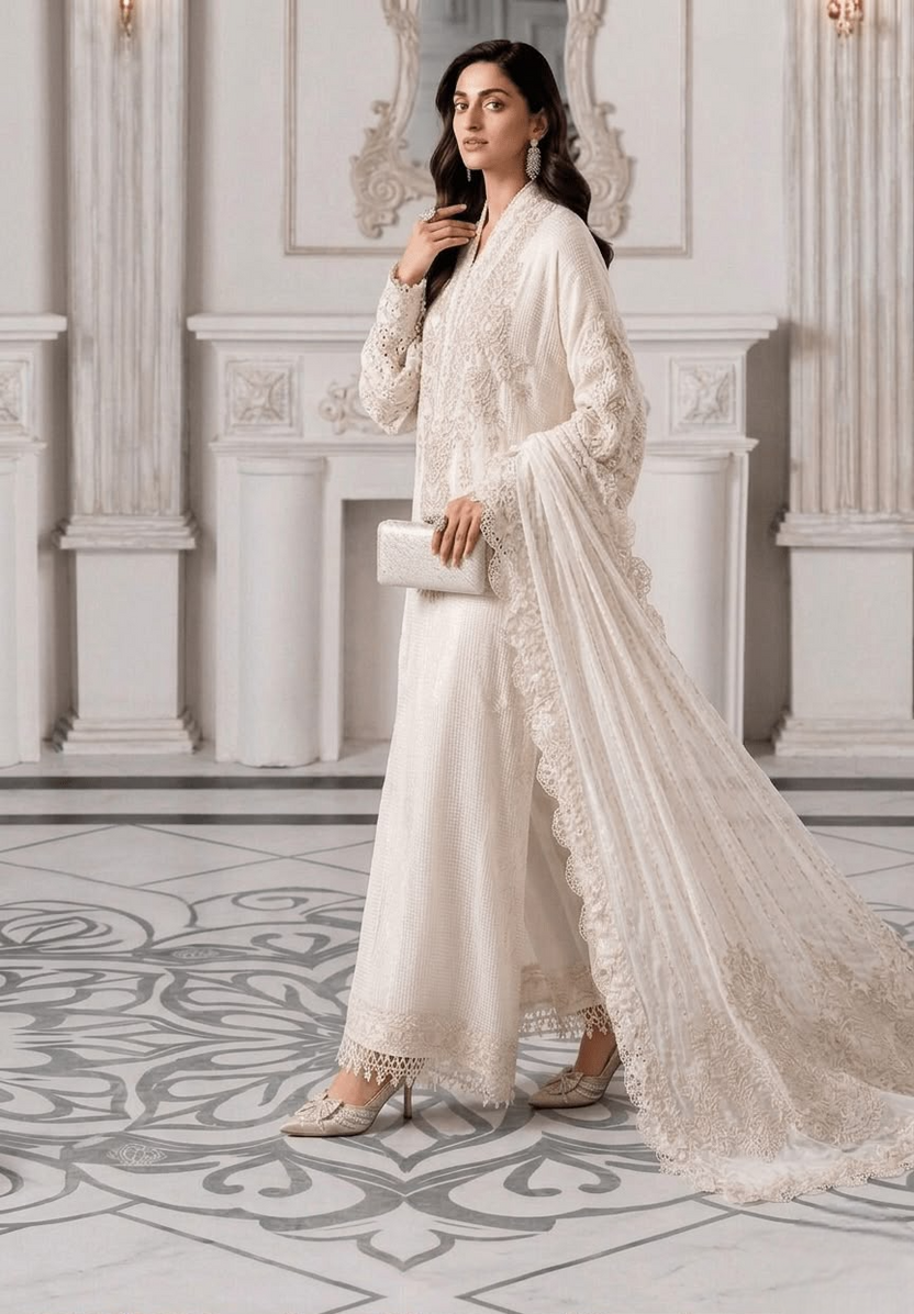 03-Piece Heavy Embroidered Chiffon Suit - Ready To Wear