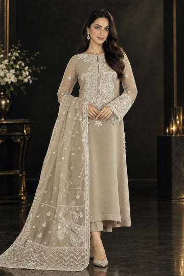 03-Piece Embroidered Chiffon Suit - Ready To Wear