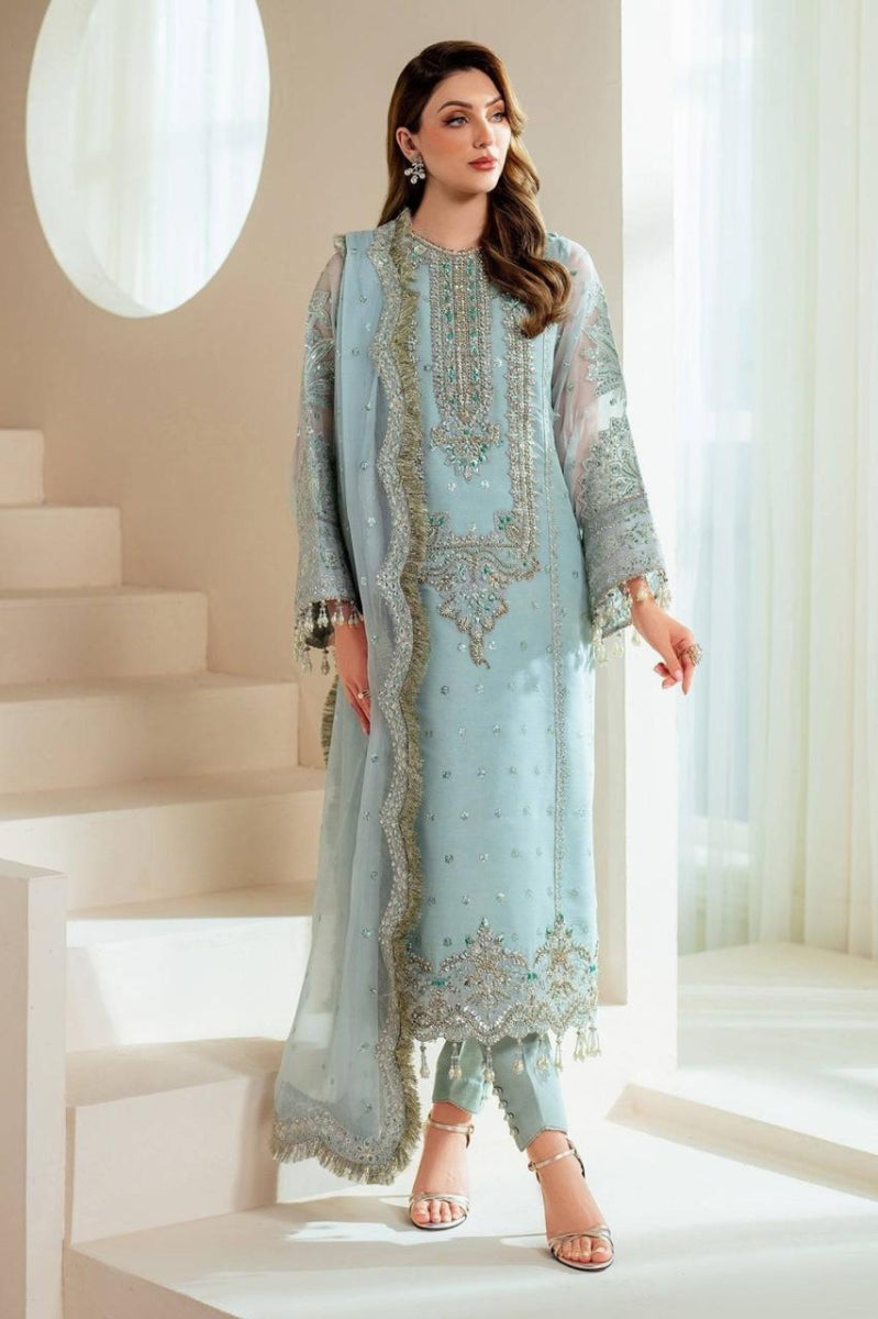 Heavy Embroidered Organza 3-Piece Suit | Ready to Wear