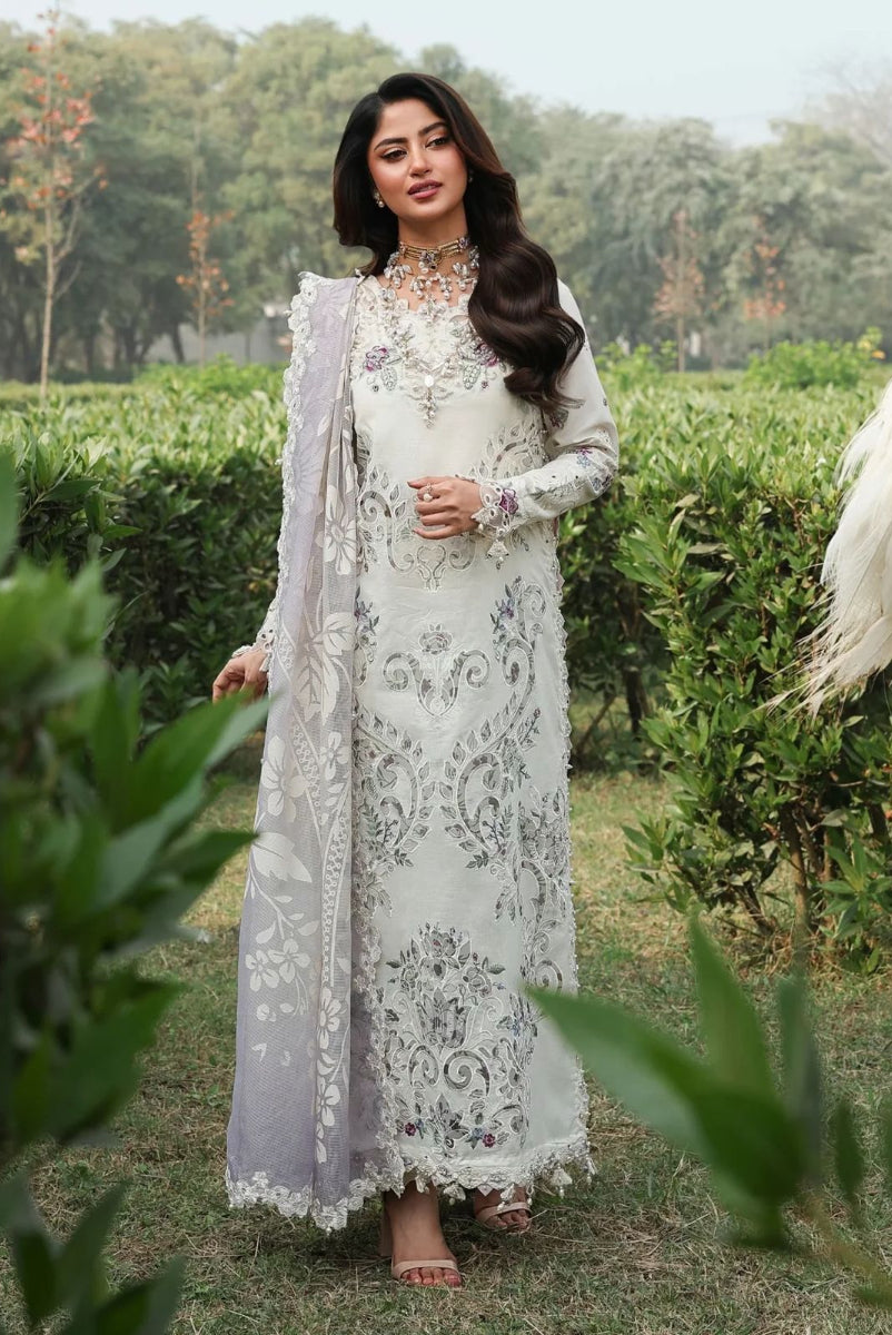 03-Piece Embroidered Lawn Suit With Net Dupatta | Ready To Wear