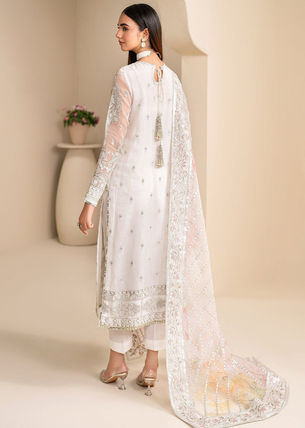 Exclusive Formal 3pcs Embroidered Chiffon Stitched Suit