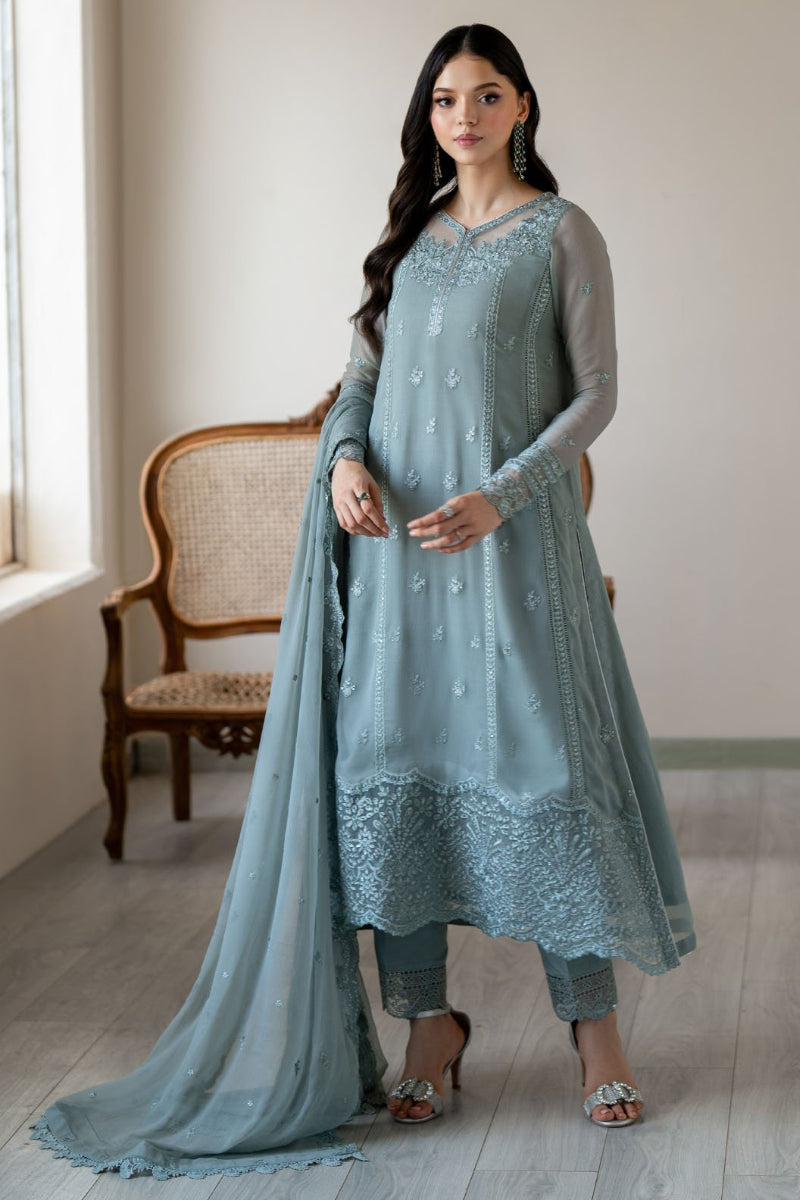 03-piece Stitched Chiffon Suit Ready to wear