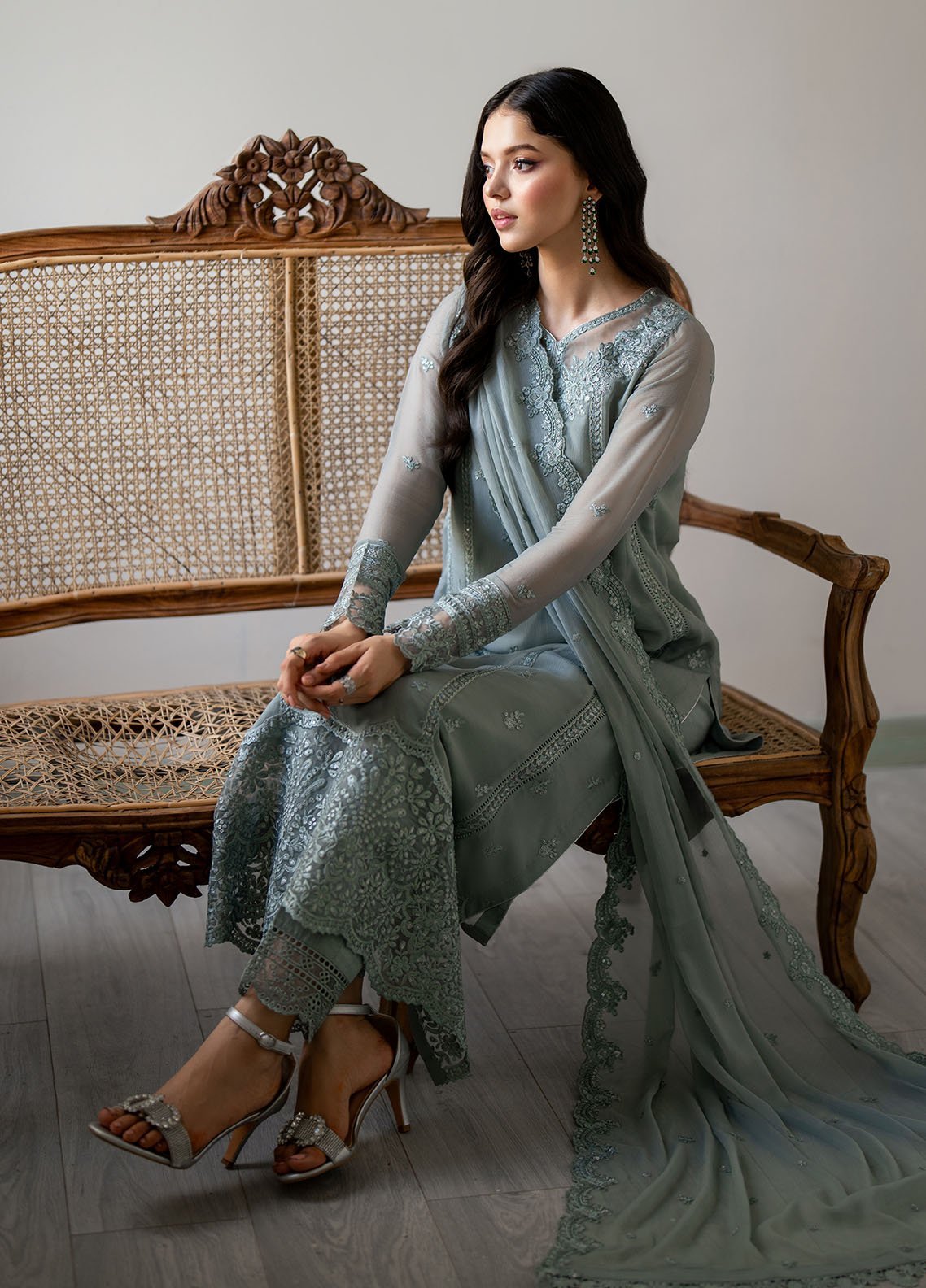 03-piece Stitched Chiffon Suit Ready to wear