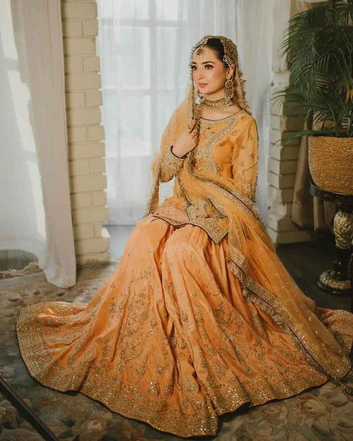 03-Piece Chiffon Suit With Zari Embroidery | Ready To Wear