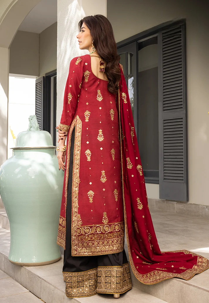 03-Piece Heavy Embroidered Chiffon Suit - Ready To Wear