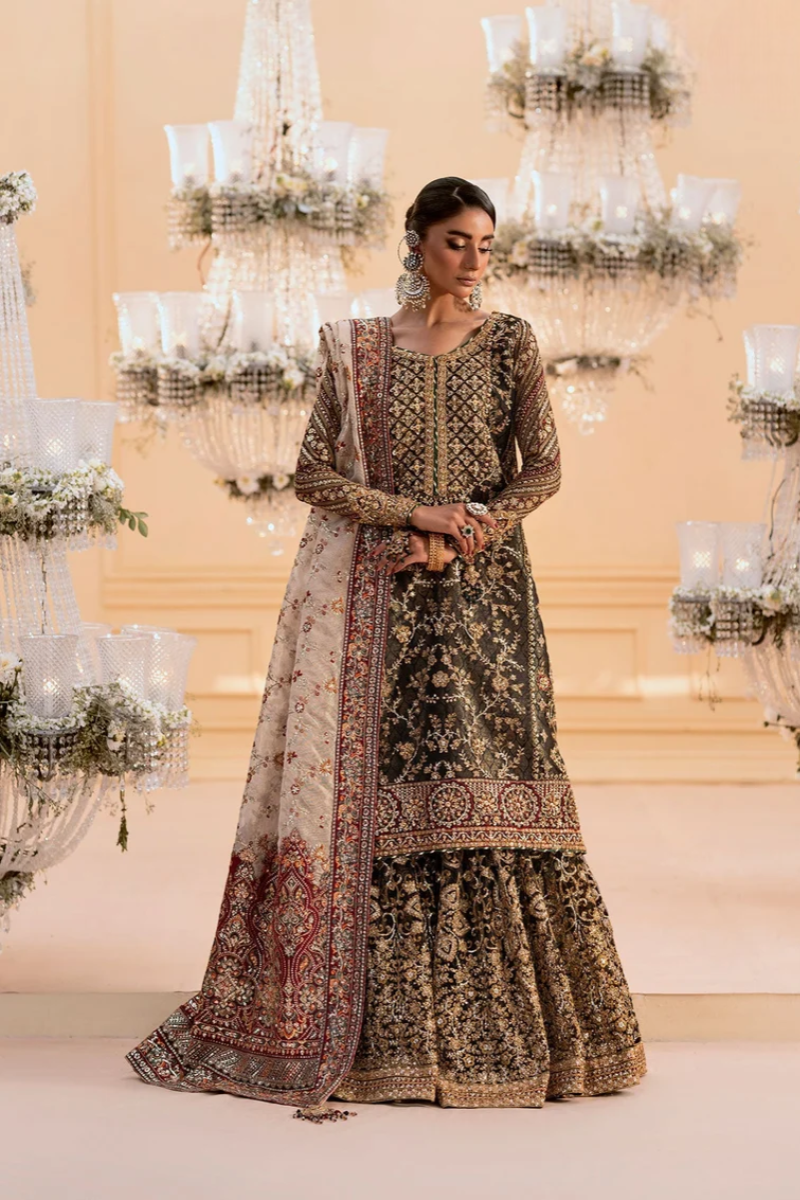 03-Piece Luxury Adda Work Organza Suit - Ready To Wear