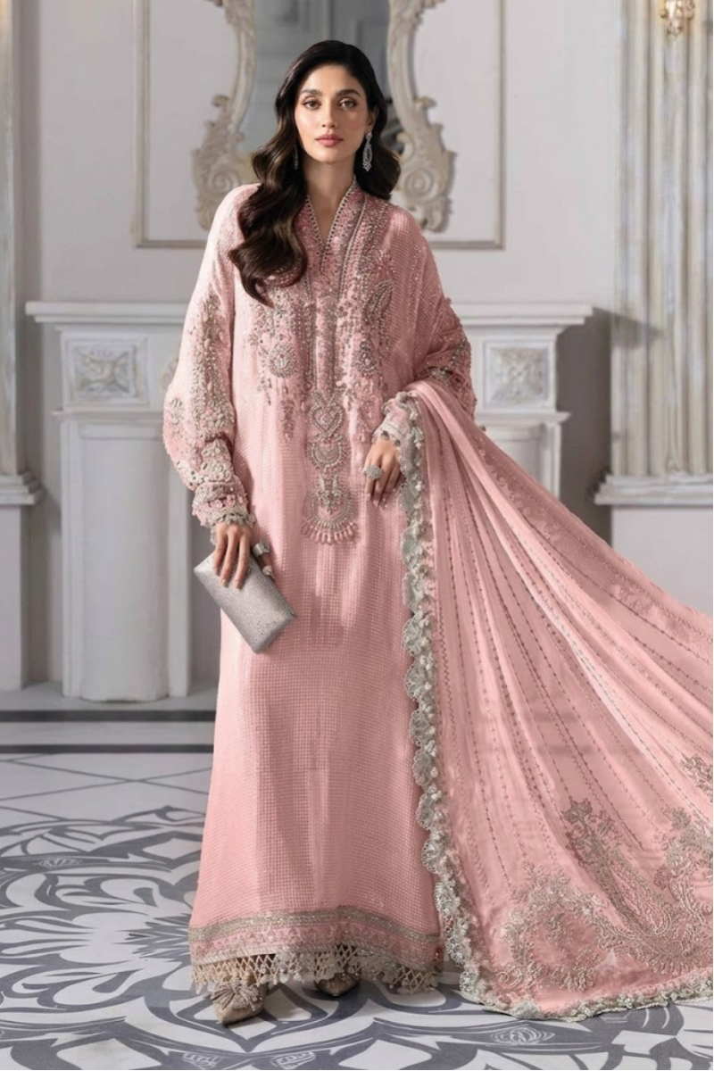 03 Piece Embroidered Chiffon Suit - Ready  to Wear
