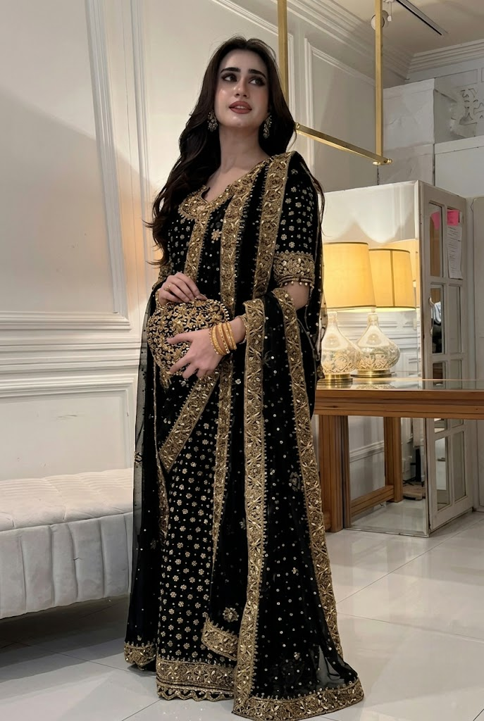 03 Piece  Luxury Adda Work Chiffon Suit - Ready To Wear