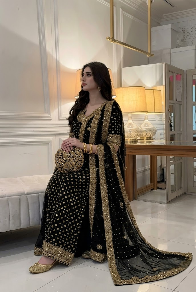 03 Piece  Luxury Adda Work Chiffon Suit - Ready To Wear