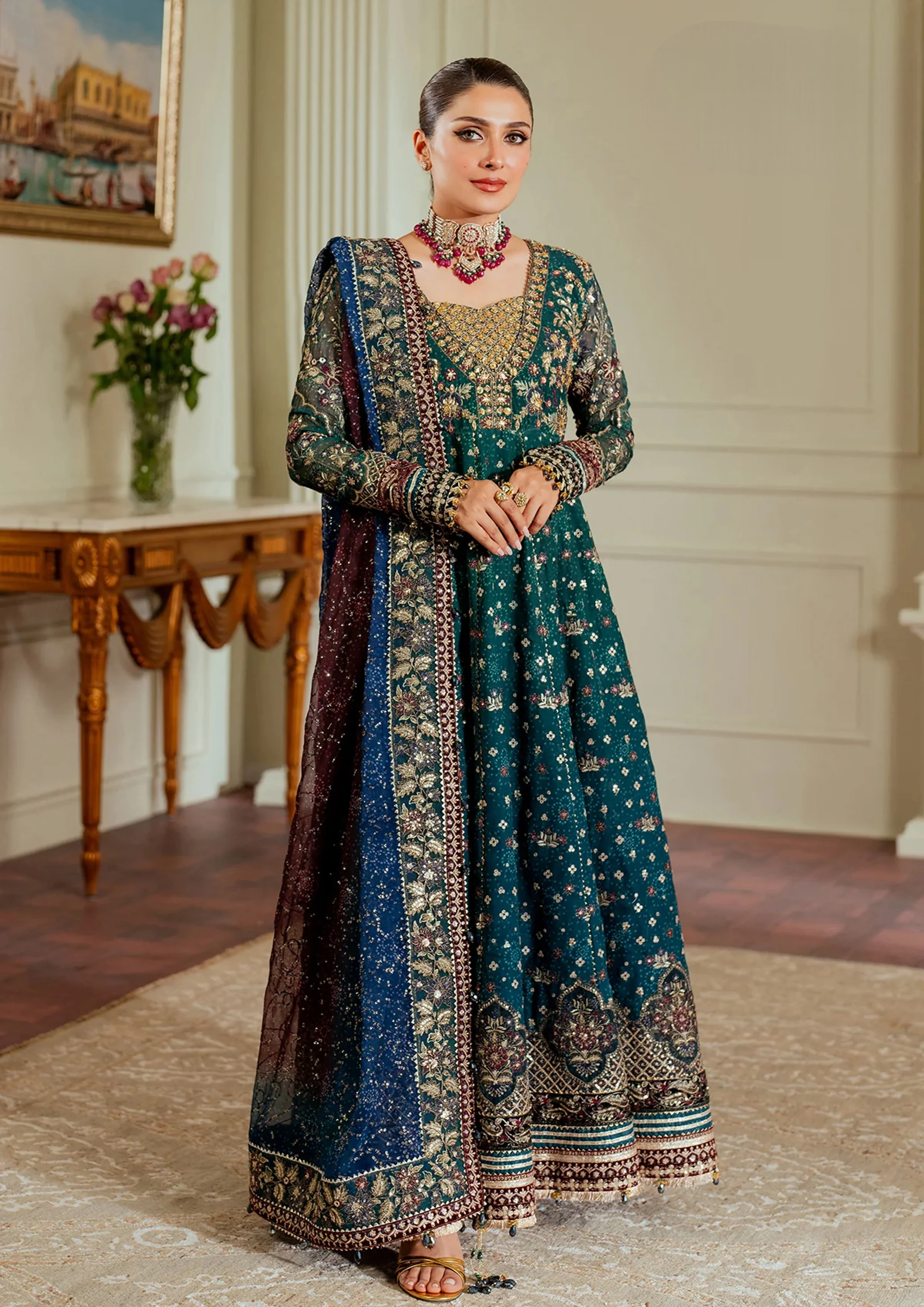 03-Piece Luxury Embroidered Chiffon Suit - Ready To Wear