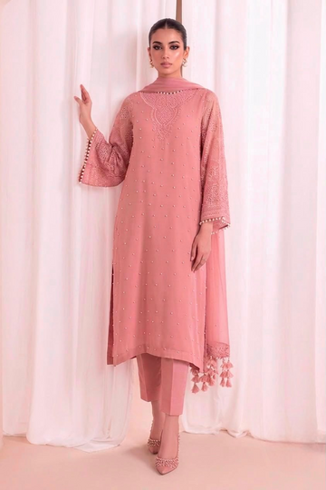 03-Piece Embroidered Chiffon Suit - Ready To Wear