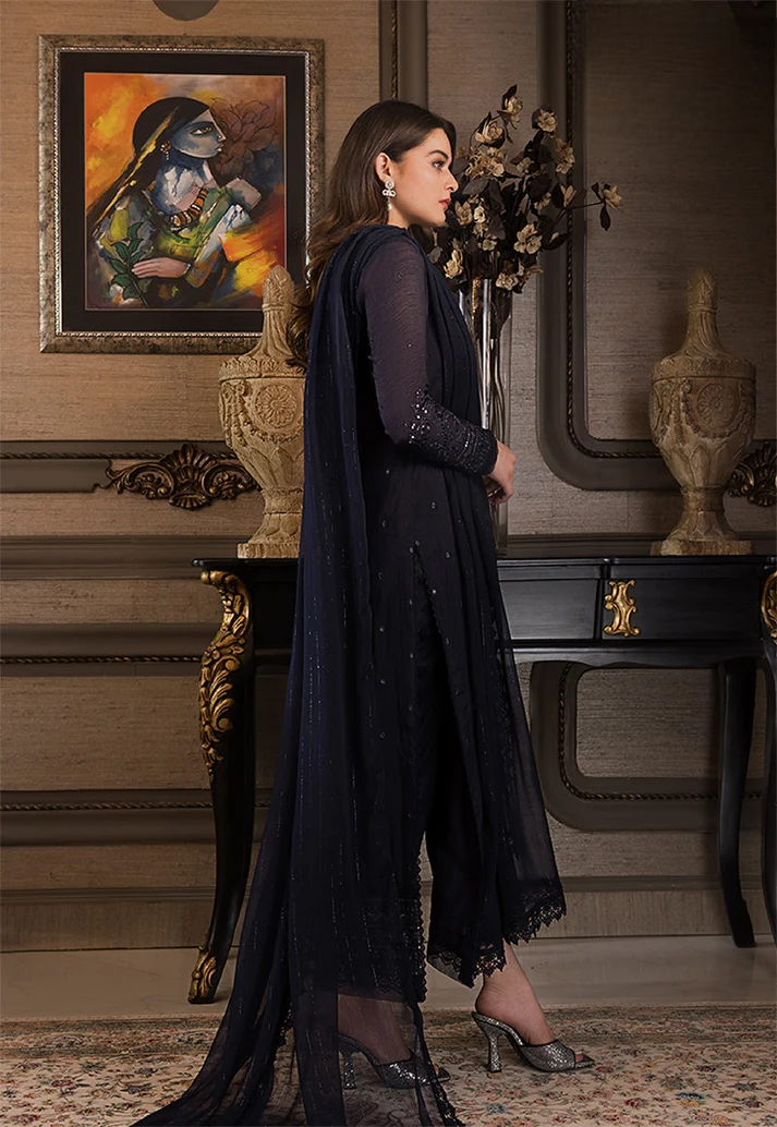 03-Piece Embroidered Chiffon Suit - Ready To Wear