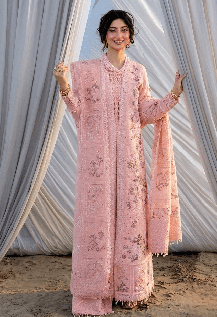 03-Piece Luxury Chicken Kari Lawn Suit - Ready  To Wear