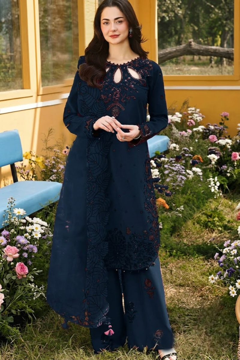 03-Piece Heavy Embroidered Chiffon Suit - Ready To Wear