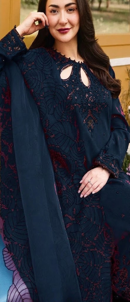 03-Piece Heavy Embroidered Chiffon Suit - Ready To Wear