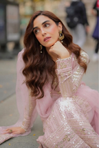 03-Piece Sequin Embroidered Chiffon Suit - Ready To Wear