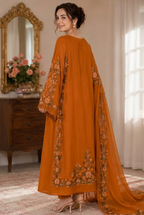 03-Piece Luxury Shamoz Silk Kaftan Suit - Ready To Wear