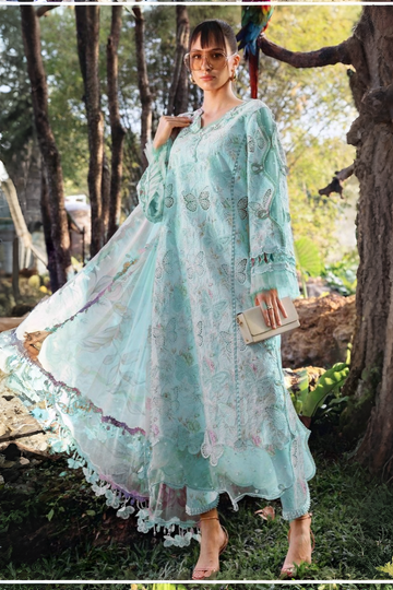 03-Piece Printed Lawn Suit With Chikankari Embroidery - Ready To Wear