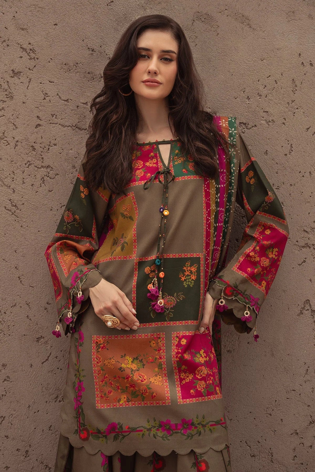 03-piece Shamoze Silk Suit | Ready to wear