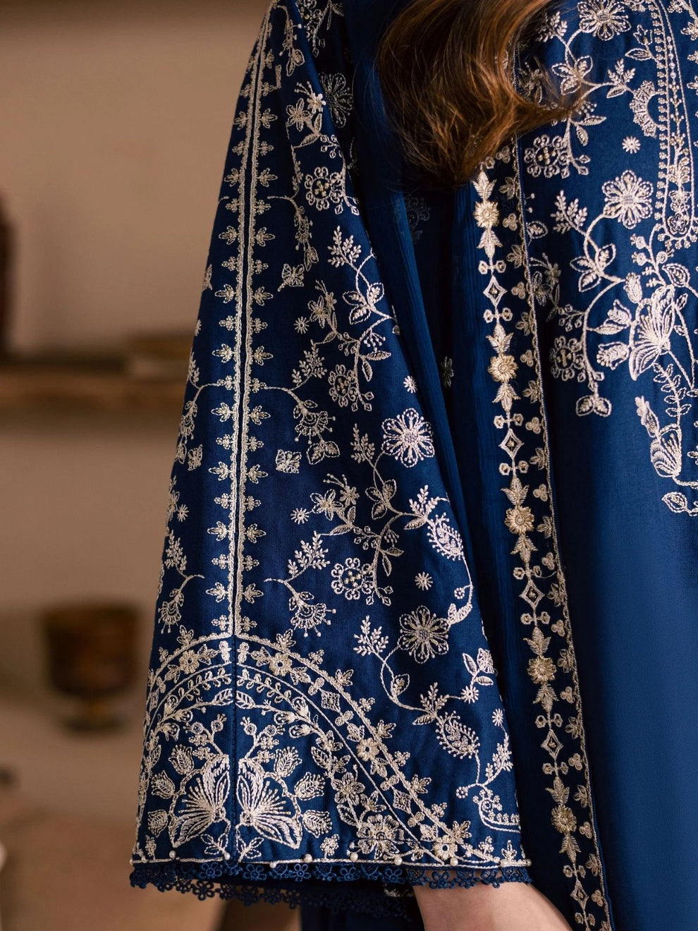 03-Piece Embroidered  Egyptian Cotton Suit - Ready To Wear