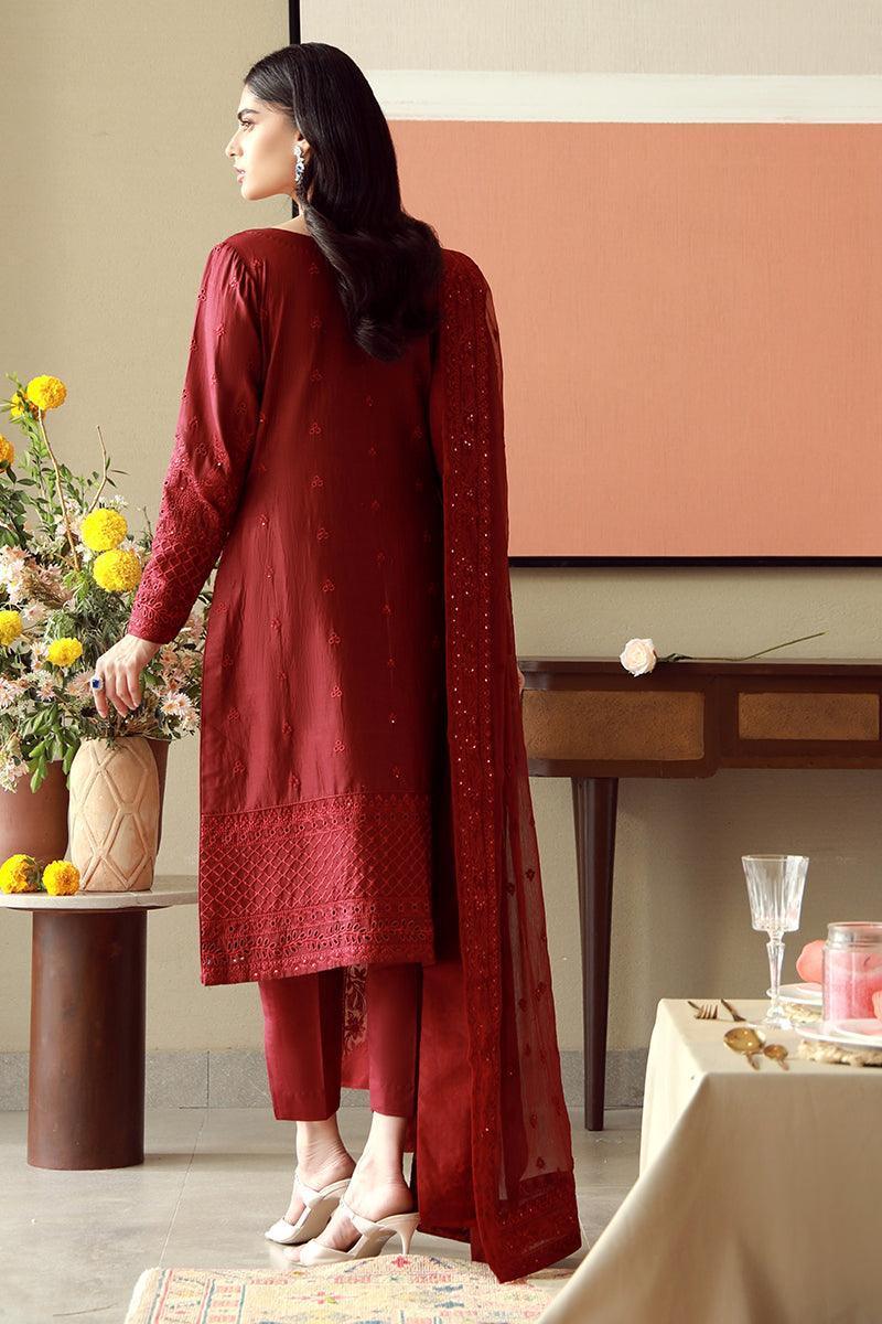 03-Piece Embroidered Egyptian Lawn Suit - Ready To Wear