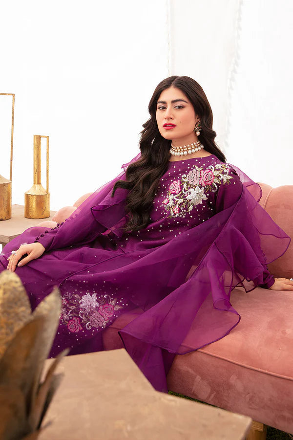 03 Piece Luxury Raw Silk Suit - Ready  To Wear