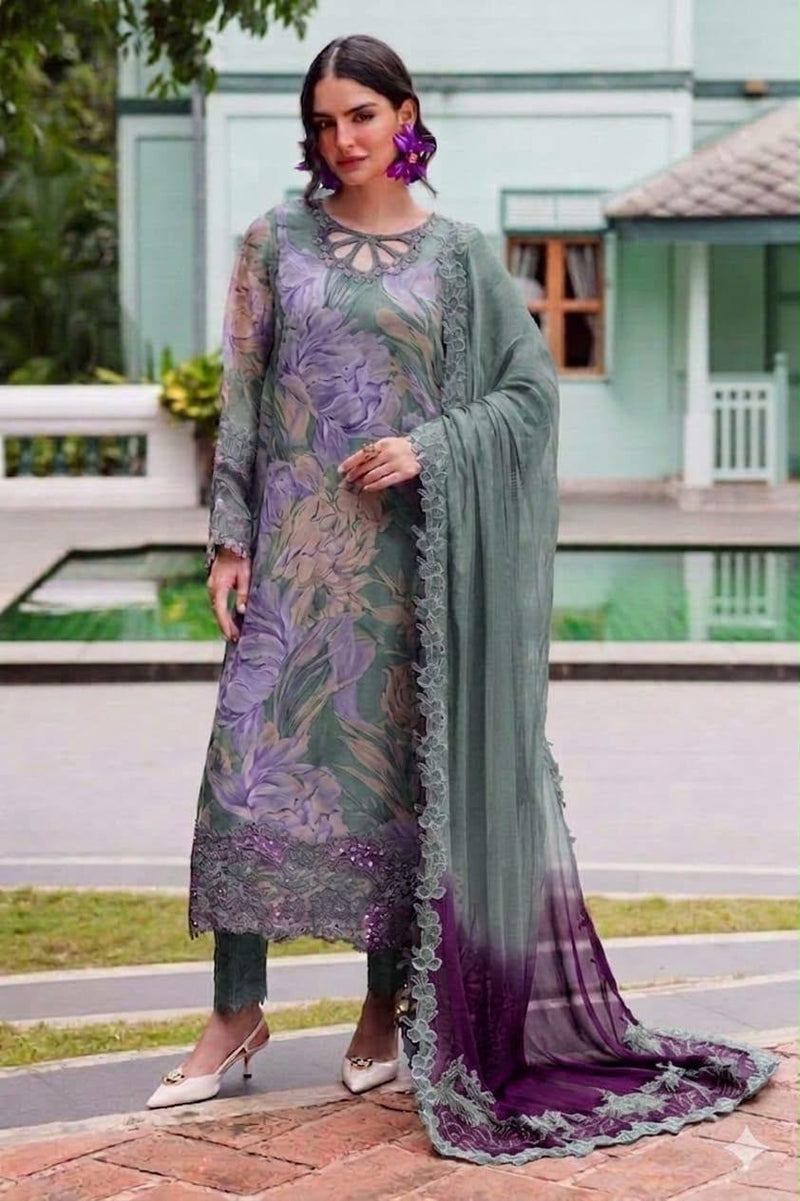 03-Piece Embroidered Lawn Suit - Ready To Wear
