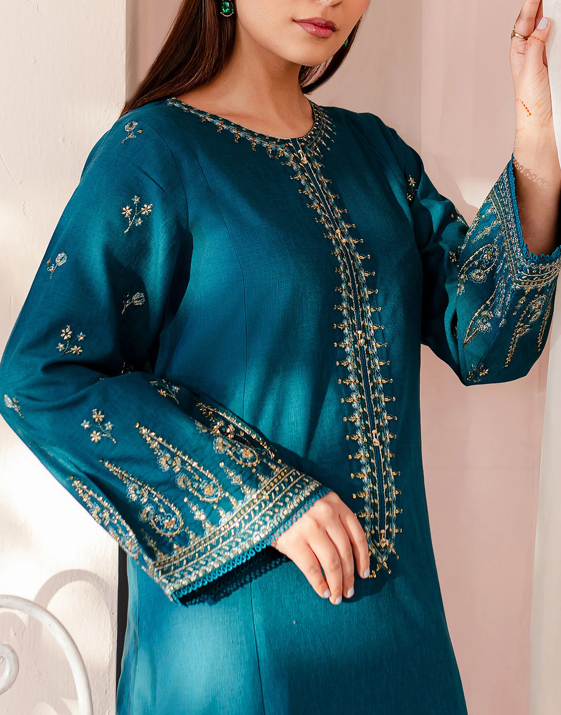 03-Piece Lawn Suit With Chiffon Dupatta | Ready To Wear