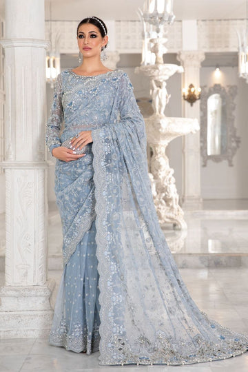 Luxury Embroidered Net Saree - Ready To Wear