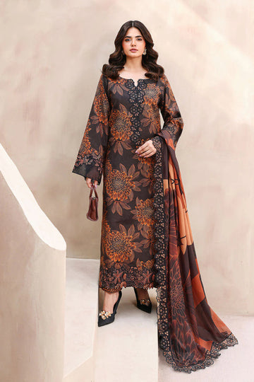 03-Piece Printed Lawn Suit With Chiffon Dupatta | Ready To Wear