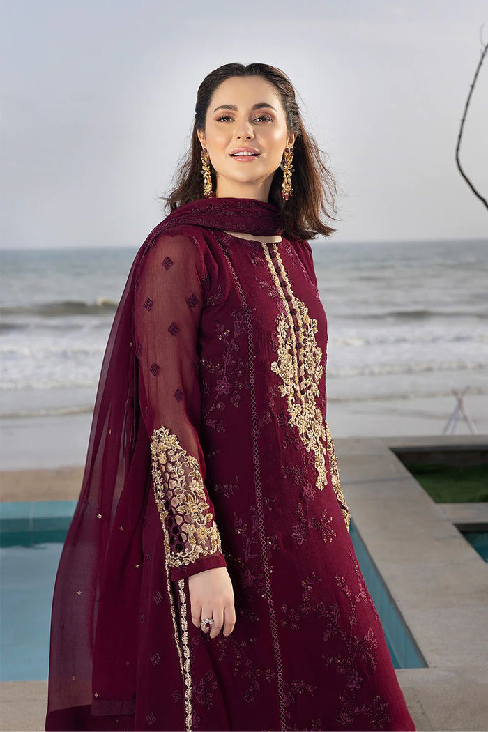 3-piece Full Handmade Latest Chiffon Heavy Embroidered Dress With Embroidered Dupatt | Stitched Suit