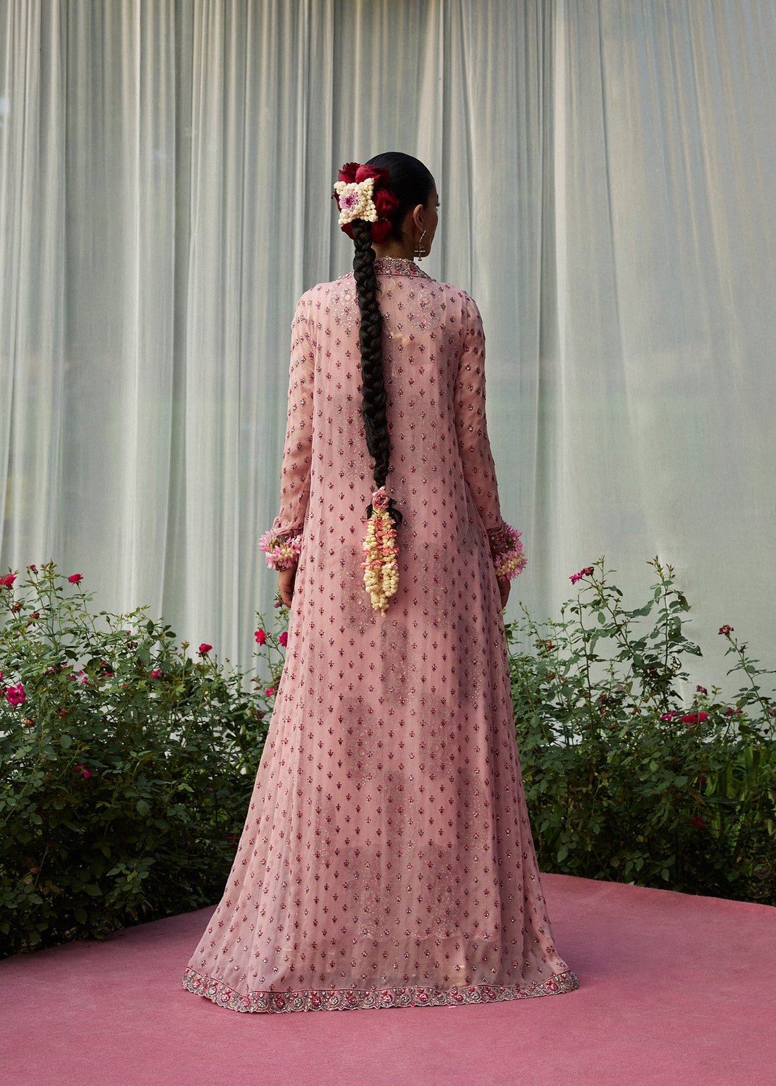 Haven Pink Luxury Chiffon Raw Silk Lehnga –  Ready To Wear