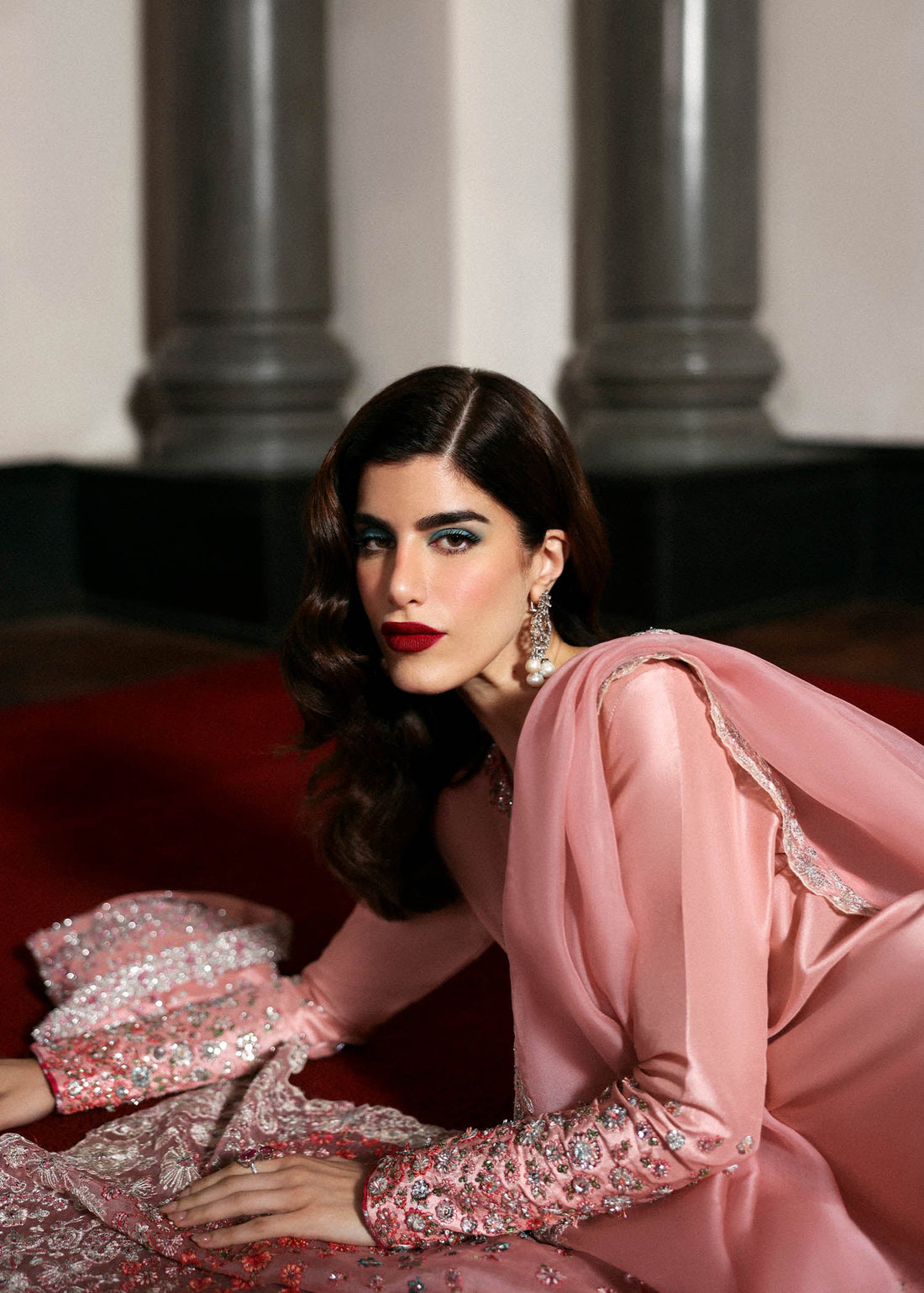 03-Piece Embroidered Raw Silk Suit - Ready To Wear