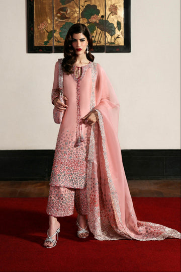 03-Piece Embroidered Raw Silk Suit - Ready To Wear