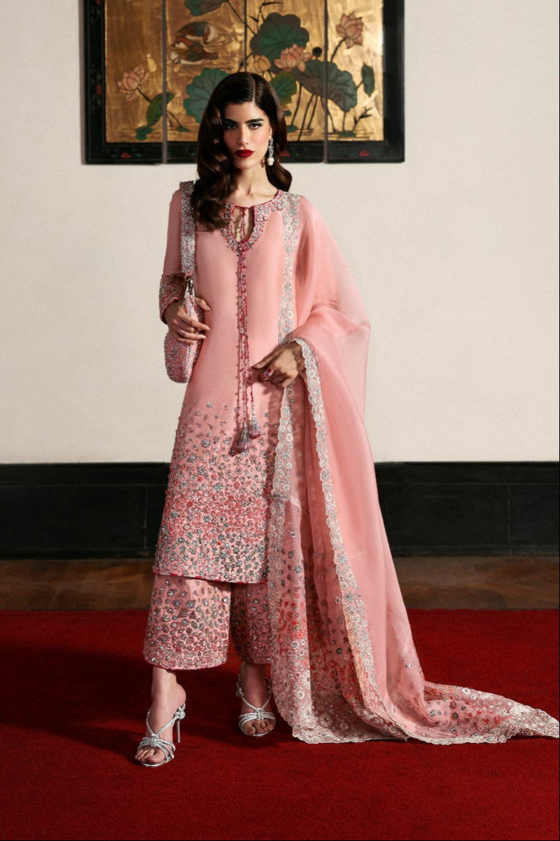 03-Piece Embroidered Raw Silk Suit - Ready To Wear
